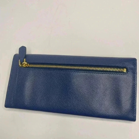 PRADA Saffiano Leather Long Wallet With Gold Hardware Blue Box included - Picture 14 of 16